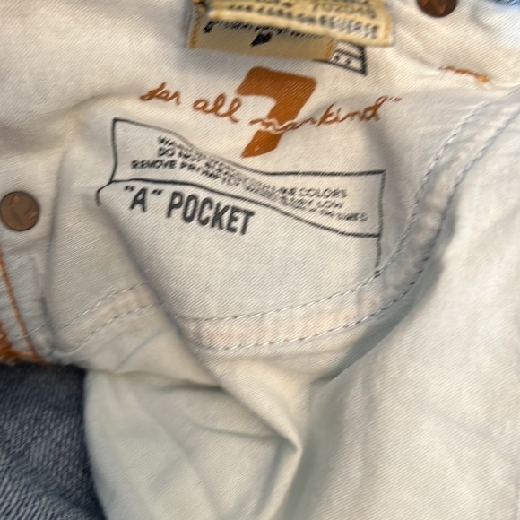 VINTAGE 7 FOR ALL MAMKIND LOW RISE FADED JEANS 28 BOOTCUT LIGHT FLARE - Picture 7 of 7